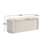 House Hold Storage Ottoman,Bedroom End Bench,Upholstered Fabric Storage Ottoman with Safety Hinge, Entryway Padded Footstool, Ottoman Bench for Living Room & Bedroom (Beige) W1588P194714-djyc