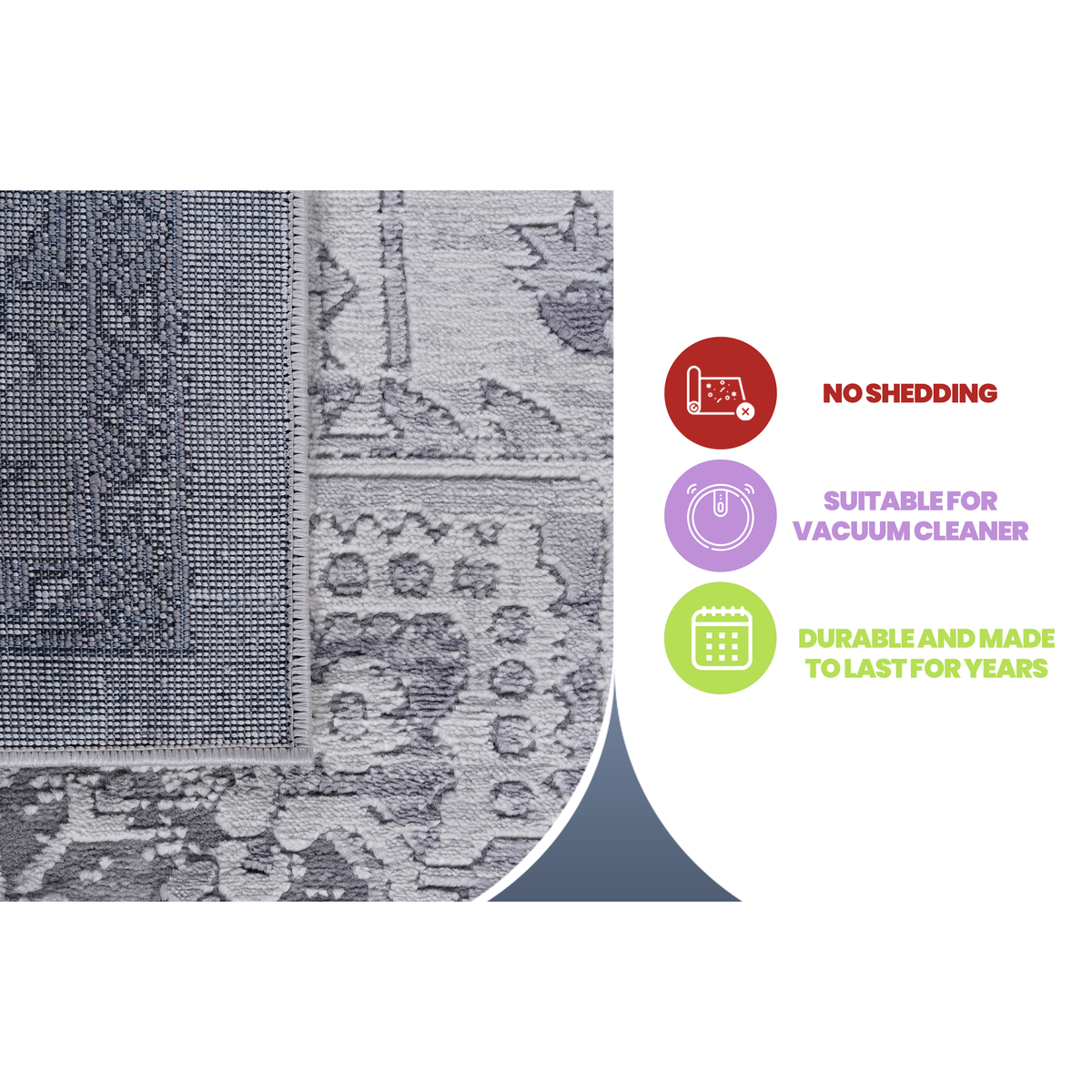 MARFI Collection 2X3 Silver / Oriental Doormat Rug-B189P183422 - 商品介绍图