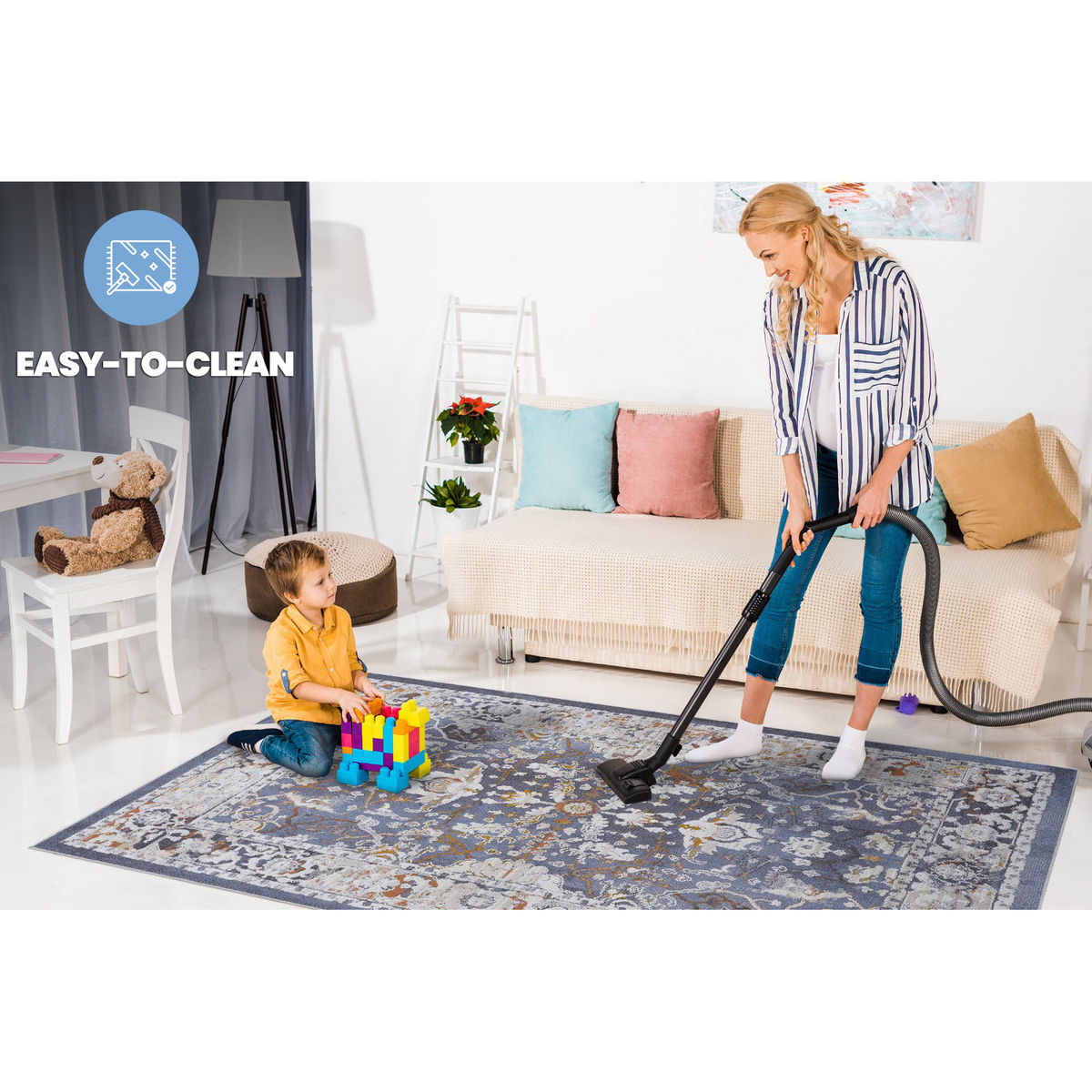 PAYAS Collection 2X8 Blue / Traditional Runner Rug-B189P183438 - 商品介绍图