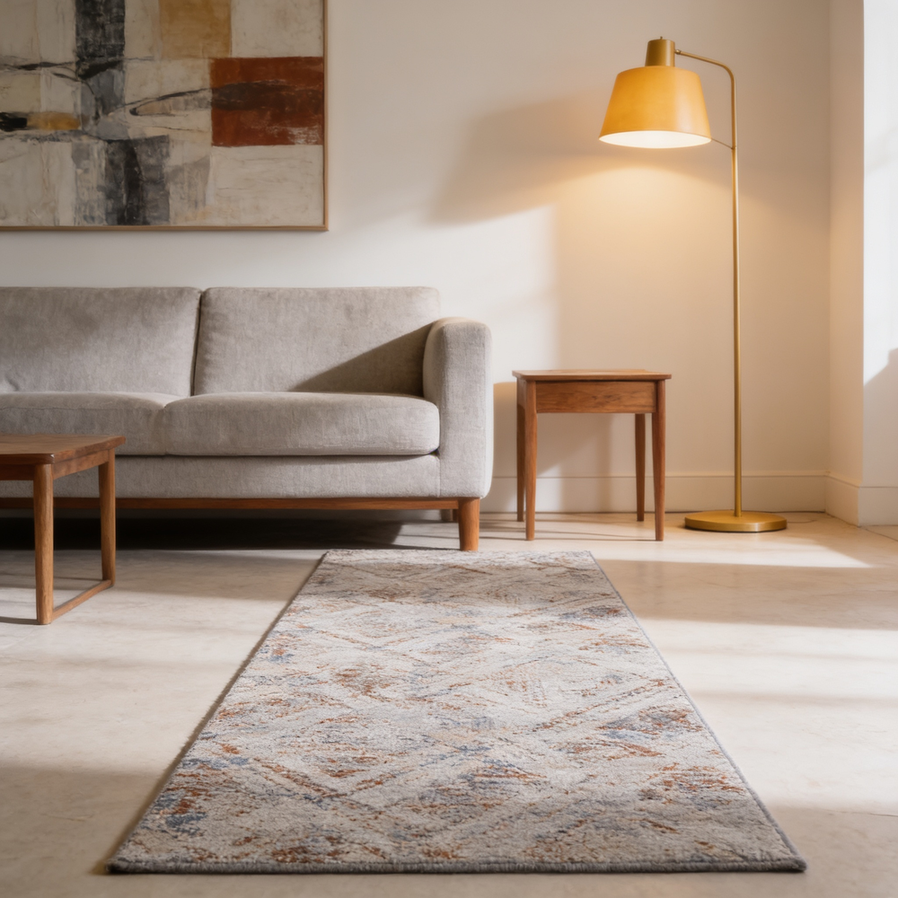 PAYAS Collection 2X8 Beige / Geometric Runner Rug-B189P183447 - 场景图