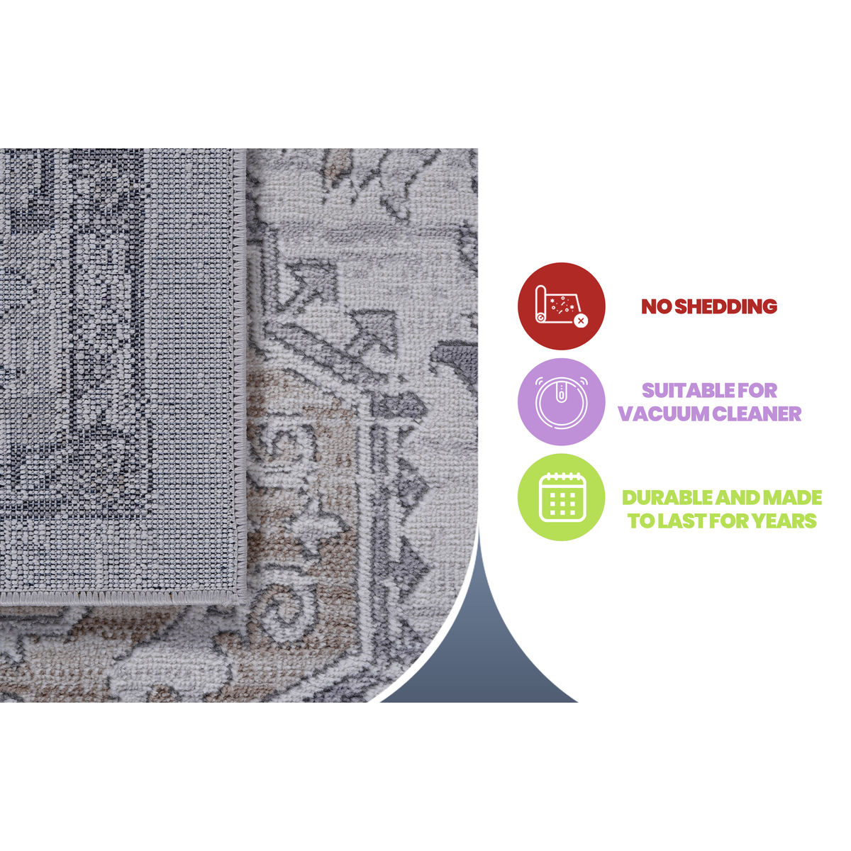 MARFI Collection 2X3 Ivory / Beige / Oriental Doormat Rug-B189P183494 - 商品介绍图