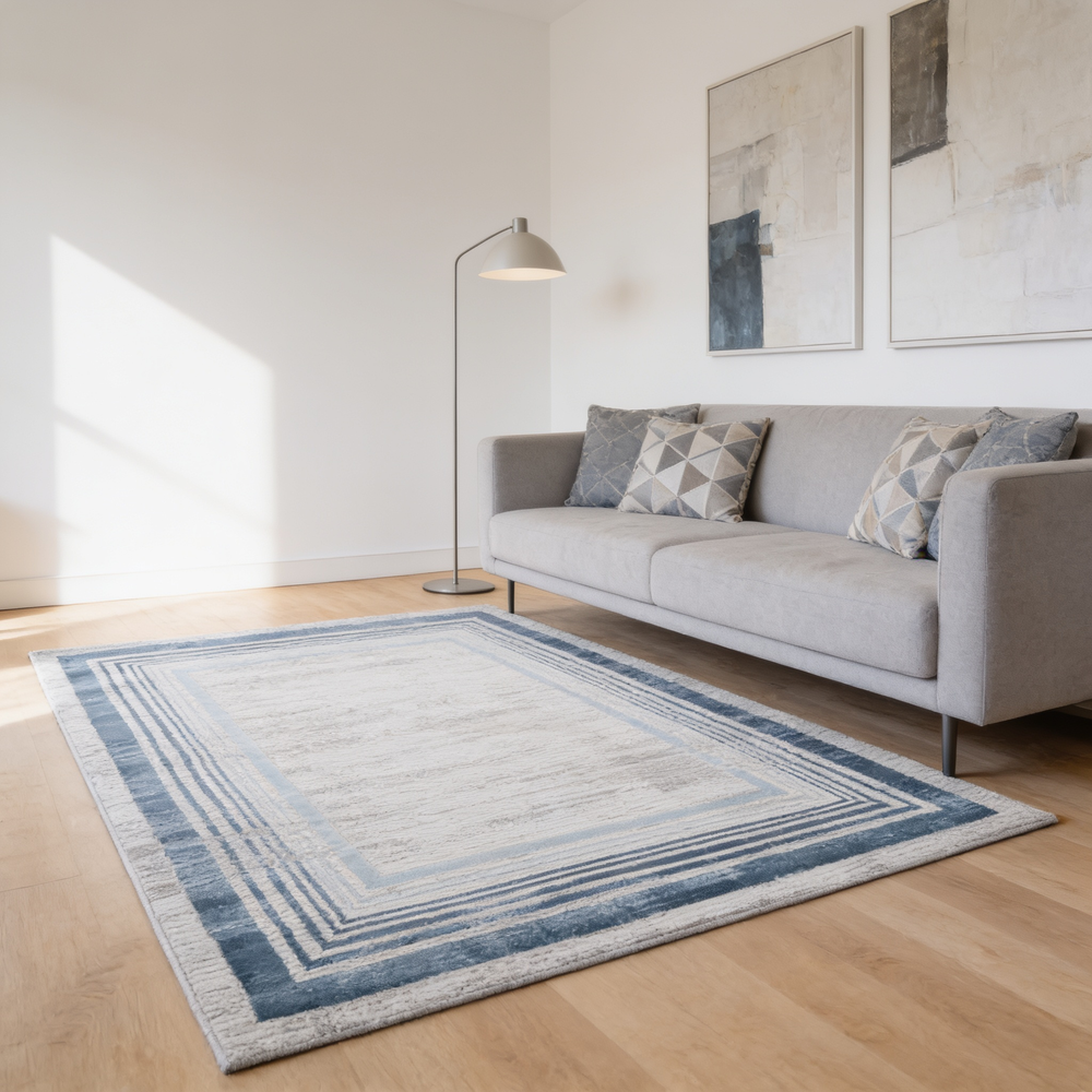 MARFI Collection 6X9 Blue / Ivory / Bordered Area Rug-B189P183529 - 场景图