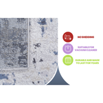 PAYAS Collection 2X8 Grey / Denim / Abstract Runner Rug-B189P183551 - 商品介绍图