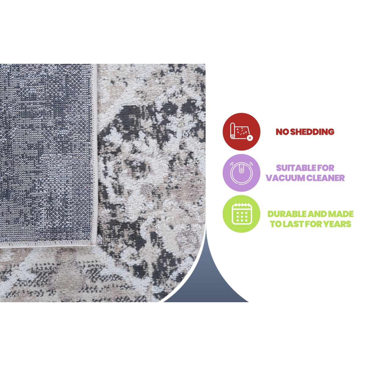 PAYAS Collection 8X10 Cream / Anthracite / Traditional Area Rug-B189P183617 - 商品介绍图