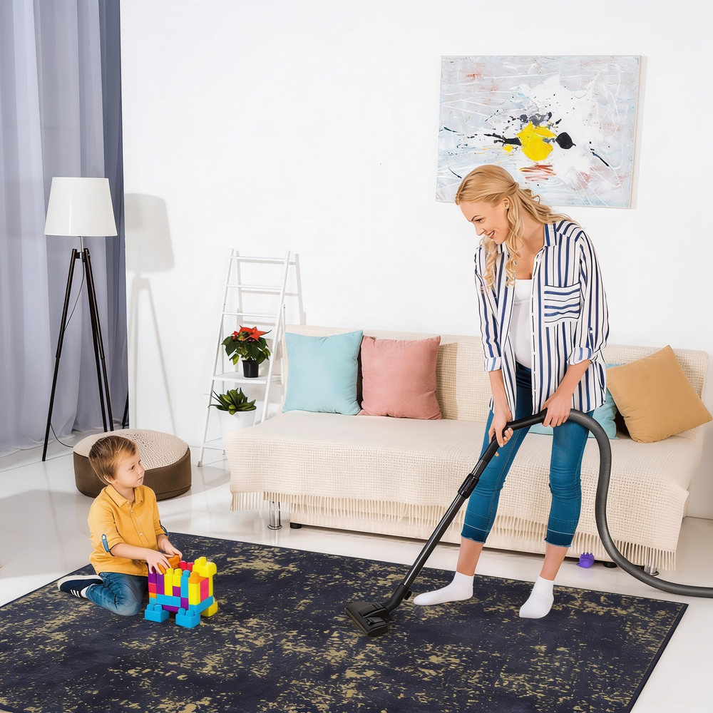 MAVAL Black Washable Rug 9x12 Area Rug (Black+Gold, 9'x12')-B189P188986 - 正方形修复