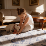MAVAL Blue Washable Rug 5x8 Area Rug (Blue, 5' x 8')-B189P189020 - 场景图
