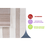 Step Collection High-Low Striped Beige/Cream Indoor Area Rug, 5'3''x7'6'', Modern, Contemporary, Geometric, Bohemian, Bedroom, Kitchen, Living Room, Non Shedding Carpet-B189P448787 - 商品介绍图