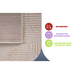 Step Collection High-Low Beige Indoor Area Rug, 7'9''x10', Modern, Contemporary, Geometric, Bohemian, Bedroom, Kitchen, Living Room, Non Shedding Carpet-B189P448801 - 商品介绍图