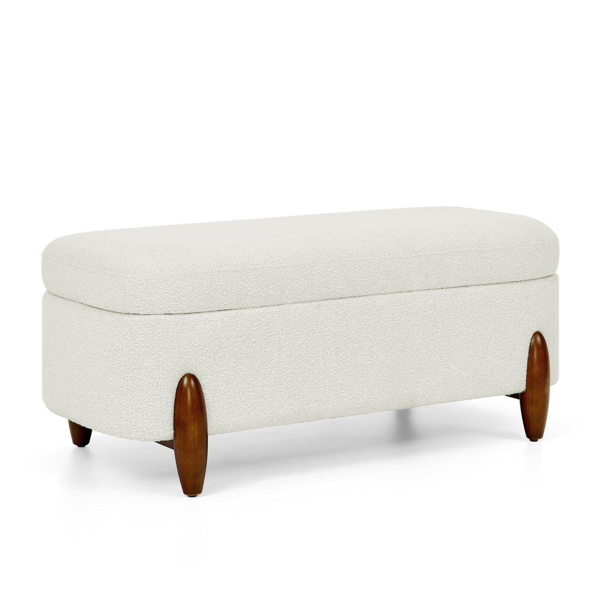 Ottoman bench with storage and seat cushion, made of looped gauze material, suitable for bedrooms, living rooms, and entrance passages-BEIGE(42.5"*20.5"*18.5") W487P202260-djyc