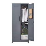 Metal Storage Cabinets, Cleaning Tool Cabinet with Locking Door, Tall Broom Tool Organizer and Storage, Large Storage Cabinet for Kitchen, Pantry, Office, Shop W328P193779-djyc