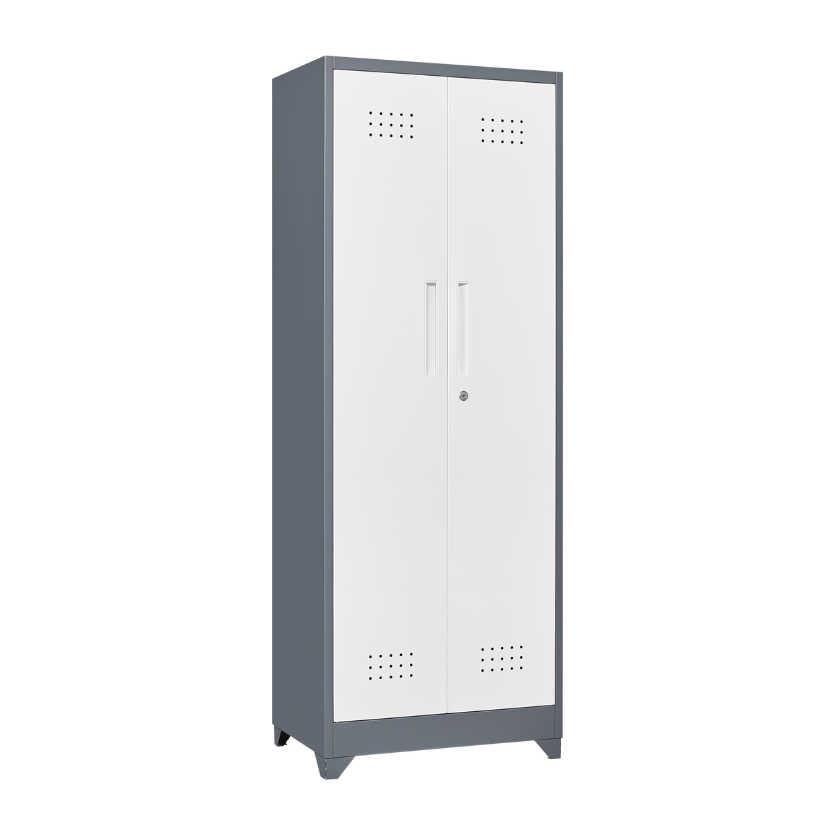 Metal Storage Cabinets, Cleaning Tool Cabinet with Locking Door, Tall Broom Tool Organizer and Storage, Large Storage Cabinet for Kitchen, Pantry, Office, Shop W328P193782-djyc