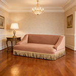 Duchess 33' Medium Princess Pet Bed Sofa with Fringe Skirt, Peach Orange Performance Velvet-B2719P479029 - 场景图