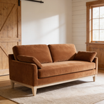 Pasadena 75.5' Modern Farmhouse Sofa, Burnt Orange Performance Velvet-B2719P479036 - 场景图