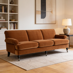 Alana Lawson Three-Cushion Tight Back Sofa, Burnt Orange Performance Velvet-B2719P479037 - 场景图