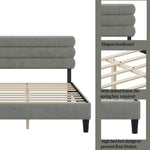 King Bed Frame with Headboard,Sturdy Platform Bed with Wooden Slats Support,No Box Spring,Mattress Foundation,Easy Assembly W1793140486-djyc