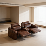 3-Piece Modular Leather Sofa with 2 Cup Holders,Comfortable Sectional Sofa Set for Living Room,Dark Brown-B347S00036 - 场景图
