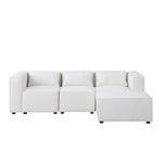 modular sofa Beige chenille fabric,simple and grand, the seat and back is very soft. this is also a KNOCK DOWN sofa W1099S00117-djyc