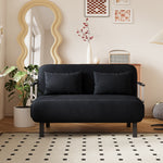 39″ Convertible Chair Bed, Tri-Fold Sofa Bed with Adjustable Backrest & Pillow, Leisure Chaise Lounge Couch with Sturdy Steel Frame for Home & Office, Comfortable Sleeper Chair black W1767P192815-djyc