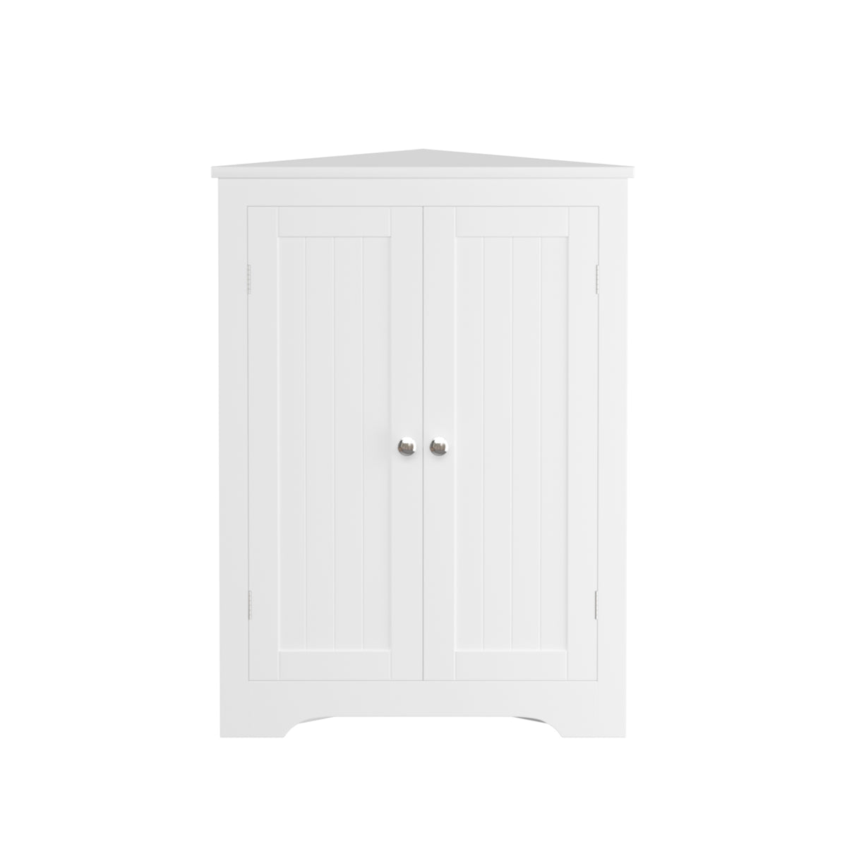 Floor Corner Cabinet with 2 Doors and Adjustable Shelves, Freestanding Narrow Cabinet Organizer, Corner Storage Cabinets for Bathroom, Kitchen, Living Room, or Bedroom, White W808P175911-djyc