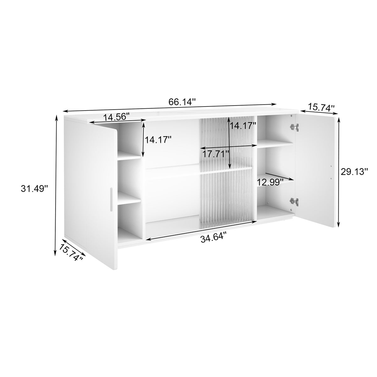 Elegant Wooden Side Cabinets with Glass Doors for Dust-Free Storage & Display: Modern Lockers Perfect for Living, Dining Rooms & Beyond W1278S00033-djyc