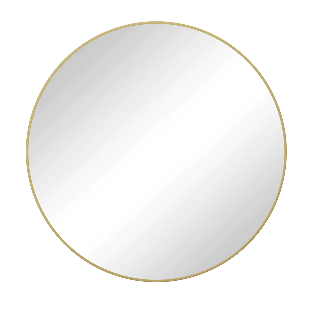 Wall Mirror 42 Inch Gold Circular Mirror Metal Framed Mirror Round Vanity Mirror Dressing Mirror, for Bathroom, Living Room, Bedroom Wall Decor W143570514-djyc