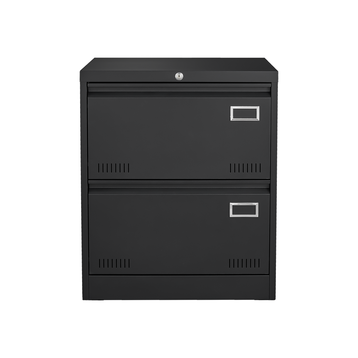 2 Drawer Metal Lateral File Cabinet with Lock,Office Vertical Files Cabinet for Home Office/Legal/Letter/A4,Locking Metal File Cabinet,Assembly Required (Black,with 2 Drawer) W1247P160450-djyc