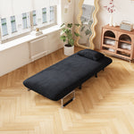 31.5″ Convertible Chair Bed, Tri-Fold Sofa Bed with Adjustable Backrest & Pillow, Leisure Chaise Lounge Couch with Sturdy Steel Frame for Home & Office, Comfortable Sleeper Chair black W1767P220577-djyc