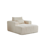 62.5-Inch Corduroy Sponge Sofa Lounge Chair,No Assembly Required,Fluffy Modern Sleeper Chair for Indoor Living Room Bedroom W834P206038-djyc