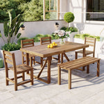 U_Style High-quality Acacia Wood Outdoor Table and Chair Set, Suitable for Patio, Balcony, Backyard WY000432AAA-djyc