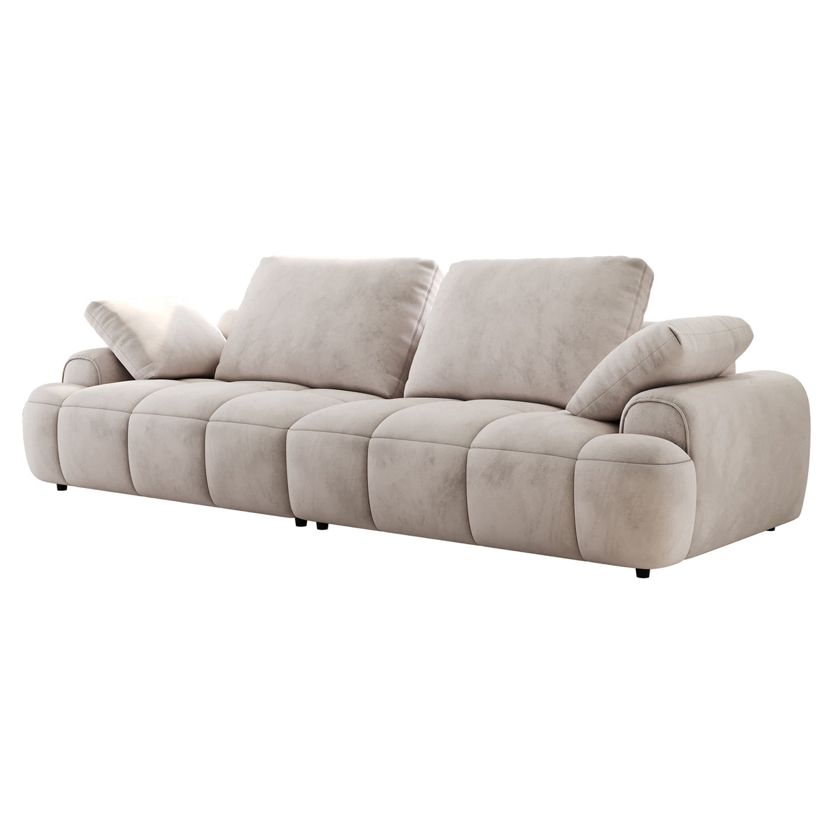 86.6″ Large size two Seat Sofa,Modern Upholstered,Light gray suede fabric W1767S00003-djyc