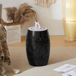 Vibrant Mosaic Side Table with Boho Ceramic Tile Top and Elegant Metal Frame – Indoor/Outdoor Accent Piece N770P182376B-djyc