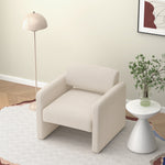 BEIGE single sofa chair, upholstered comfortable chair with armrests, for dining room/bedroom/living room/reception - BEIGE (30.9"*30.51"*30.11") W487P183018-djyc