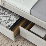 Upholstered Twin Size Daybed with Two Drawers, with Button and Copper Nail on Square Arms, Beige (82.75''x43''x30.75'') W487S00217-djyc