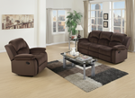 Modern Style 2pc Living Room Set Horizontal And Vertical TuftingCushion Back Pillow Arms Suede Padded Chocolate Finish Primary Living Room Furniture-B011S02396