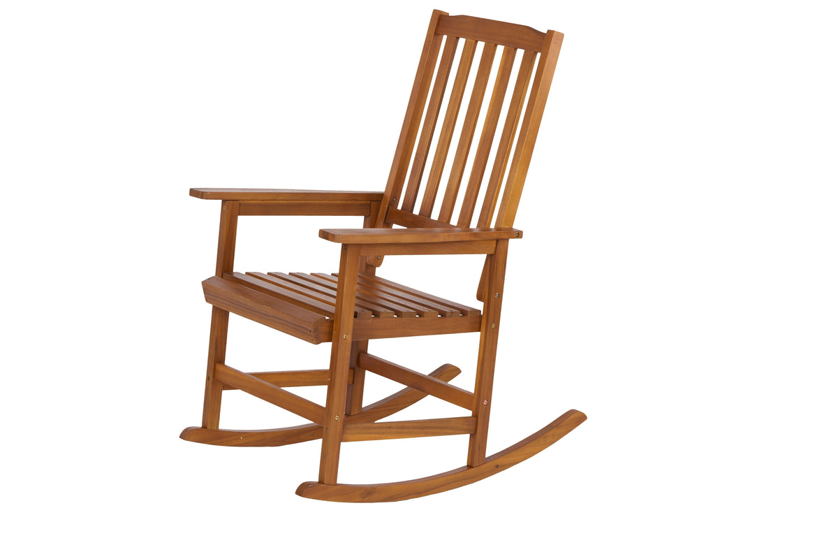 Acacia Indoor Rocking Chair, Outdoor Solid Wood Patio Furniture New Style Light Brown W2640P209680-djyc