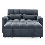 Loveseats Sofa Bed with Pull-out Bed,Adjsutable Back,Blue+ Grey W487109971-djyc