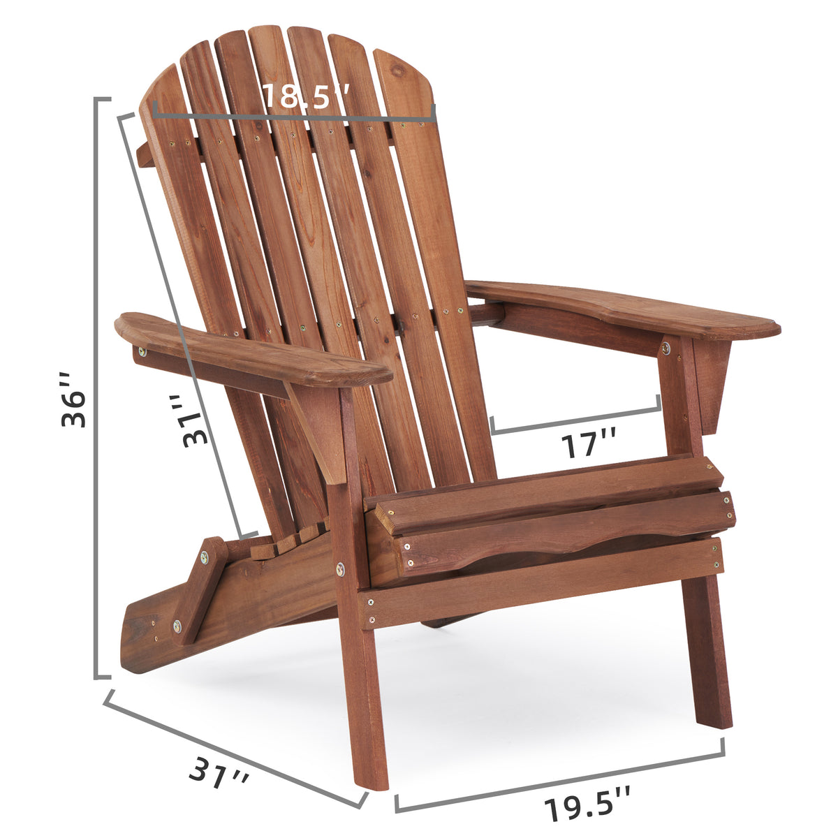 Wooden Outdoor Folding Adirondack Chair Set of 2 Wood Lounge Patio Chair for Garden,Garden, Lawn, Backyard, Deck, Pool Side, Fire Pit,Half Assembled, W1390124961-djyc