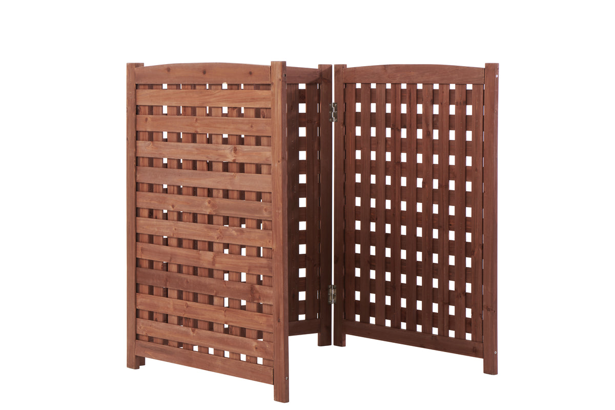 Air Conditioner Fence Screen Outside, Cedar Privacy Fence 3 Panels to Hide AC & Trash Enclosure, 32"W x 38"H W1390113800-djyc