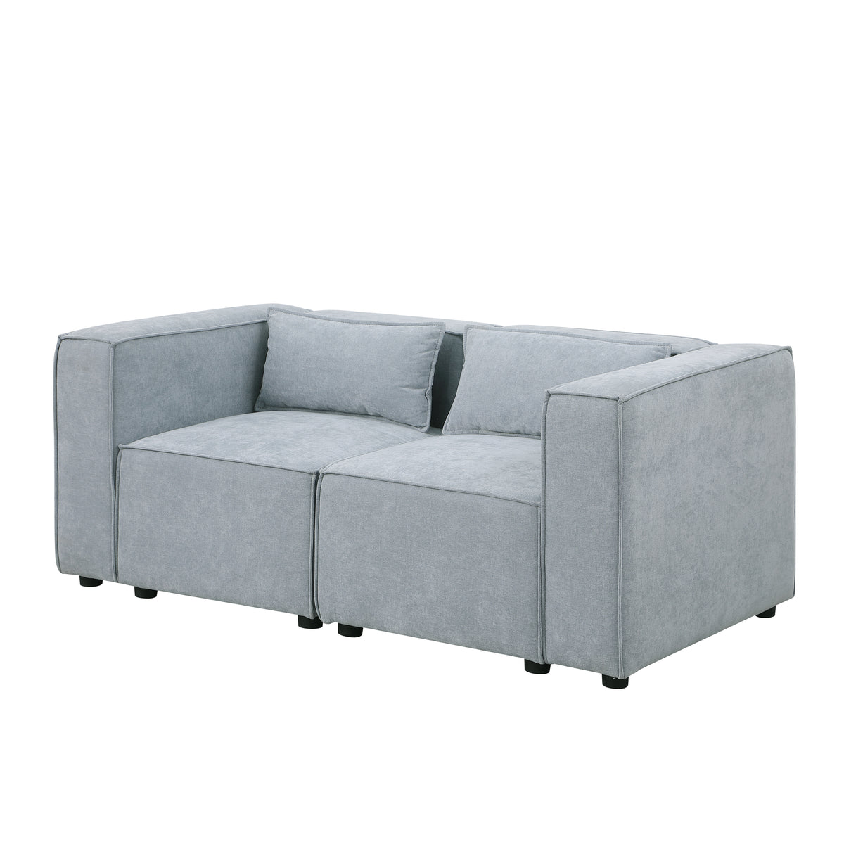 modular sofa Grayish bluechenille fabric,simple and grand, the seat and back is very soft. this is also a KNOCK DOWN sofa W1099S00111-djyc