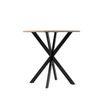 31.5 Inch Round Dining Table, Small Circle Kitchen Table with Metal Black Legs for 2-4 people,Modern Dining Room Table, Brown (only table) W808P176713-djyc