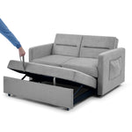 Loveseats Sofa Bed with Pull-out Bed, Adjsutable Back and Two Arm Pocket,Grey W48766862-djyc