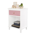 26.77''H Wooden Nightstand with One Drawer One Shelf for Kids, Adults, Pink W80859135-djyc