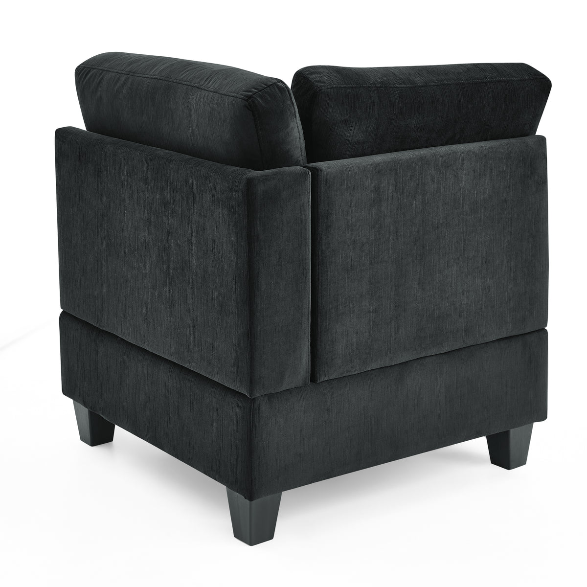 Corner Sofa for Modular Sectional,Black Velvet (31.5"x31.5"x36.5") W487S00074-djyc