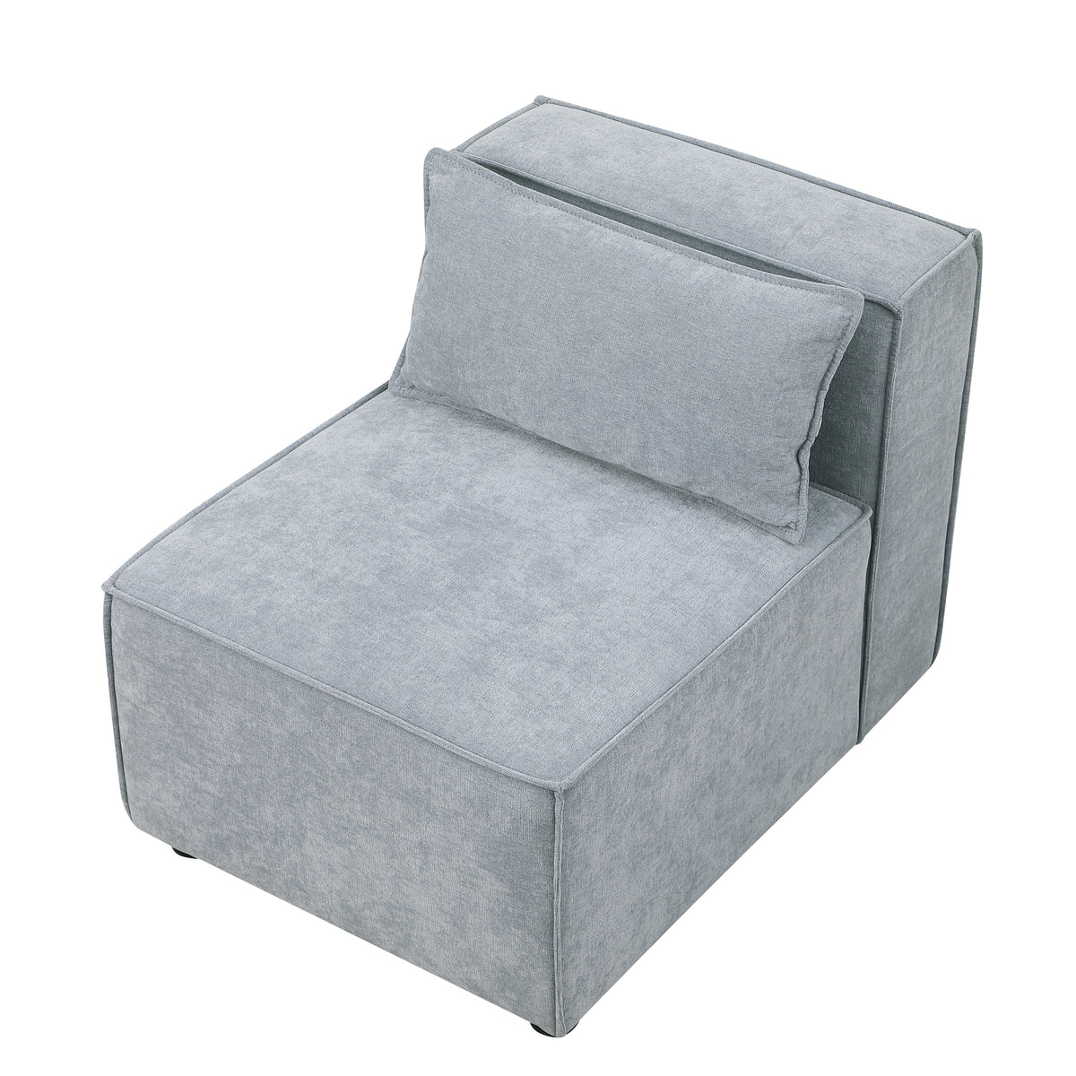 modular sofa Grayish bluechenille fabric,simple and grand, the seat and back is very soft. this is also a KNOCK DOWN sofa W1099P183965-djyc