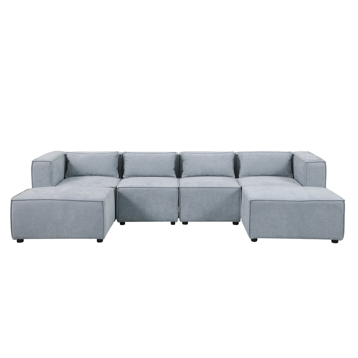 modular sofa Grayish bluechenille fabric,simple and grand, the seat and back is very soft. this is also a KNOCK DOWN sofa W1099S00115-djyc