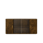 Modern Wooden Side Cabinets with Glass Doors for Dust-Free Display & Storage: Perfect for Living, Dining Rooms & Beyond W1278S00037-djyc