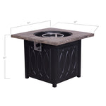 Faux Woodgrain Table top And Steel Base Propane Outdoor Fire Pit Table With Lid W2029120085-djyc