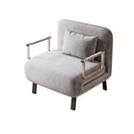 31.5″ Convertible Chair Bed, Tri-Fold Sofa Bed with Adjustable Backrest & Pillow, Leisure Chaise Lounge Couch with Sturdy Steel Frame for Home & Office, Comfortable Sleeper Chair Light gray W1767P220576-djyc