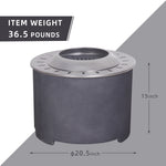 20.5 Inch x 15 Inch Dark Grey Faux Concrete Texture Smokeless Firepit With Wood Pellet/Twig/Wood As The Fuel W2029120106-djyc