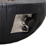 30,000 BTU Faux Woodgrain Round Propane Gas Fire pit With Weather cover, Lava Rocks For Outdoor W2029120078-djyc